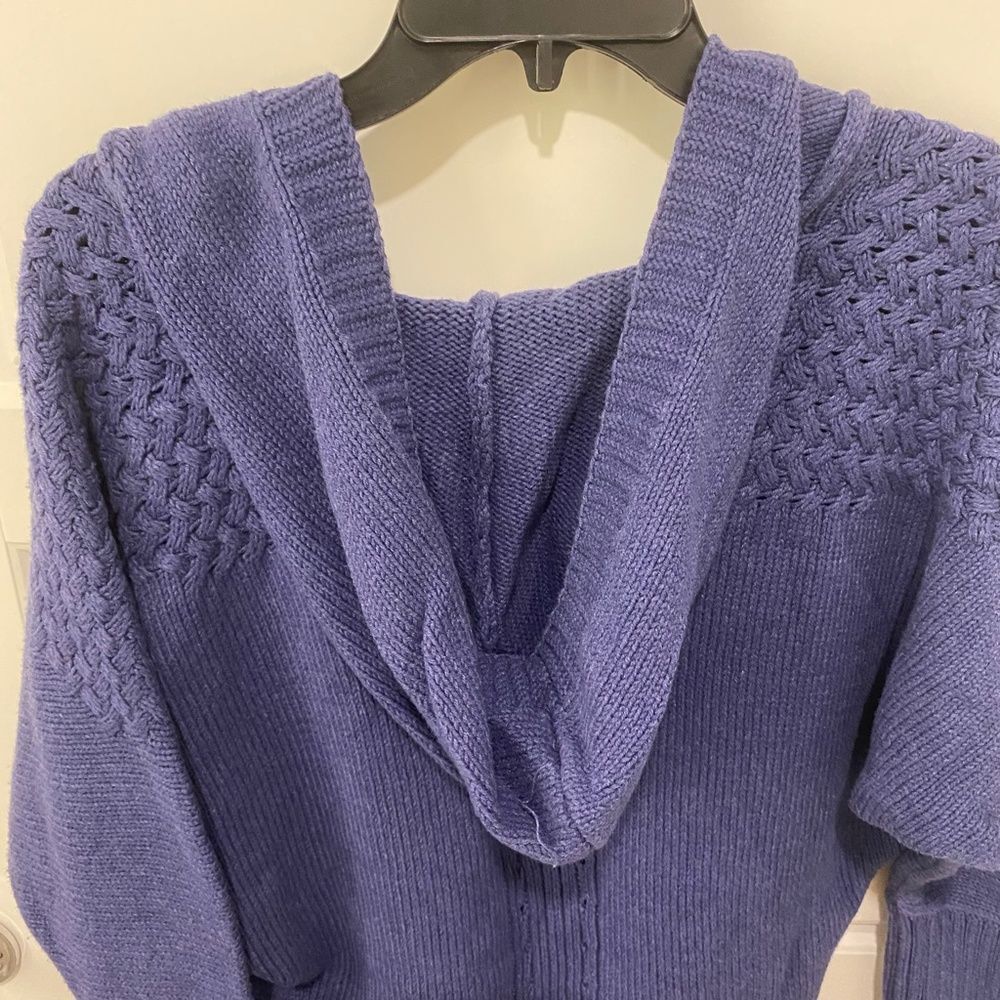 DKNY Jeans Hooded Long Sleeve Slouchy Sweater. Blue. Medium. Streetwear, Grunge - Picture 7 of 11